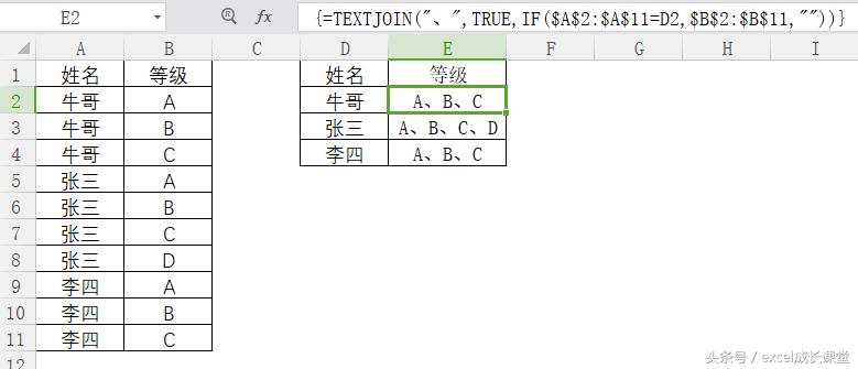 excel如何将数组的元素拼接在一起,在excel中支持数据合并的函数