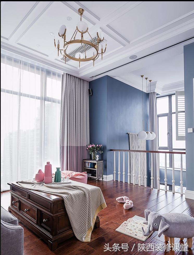 280平轻奢美式,120平美式轻奢风高级蓝灰