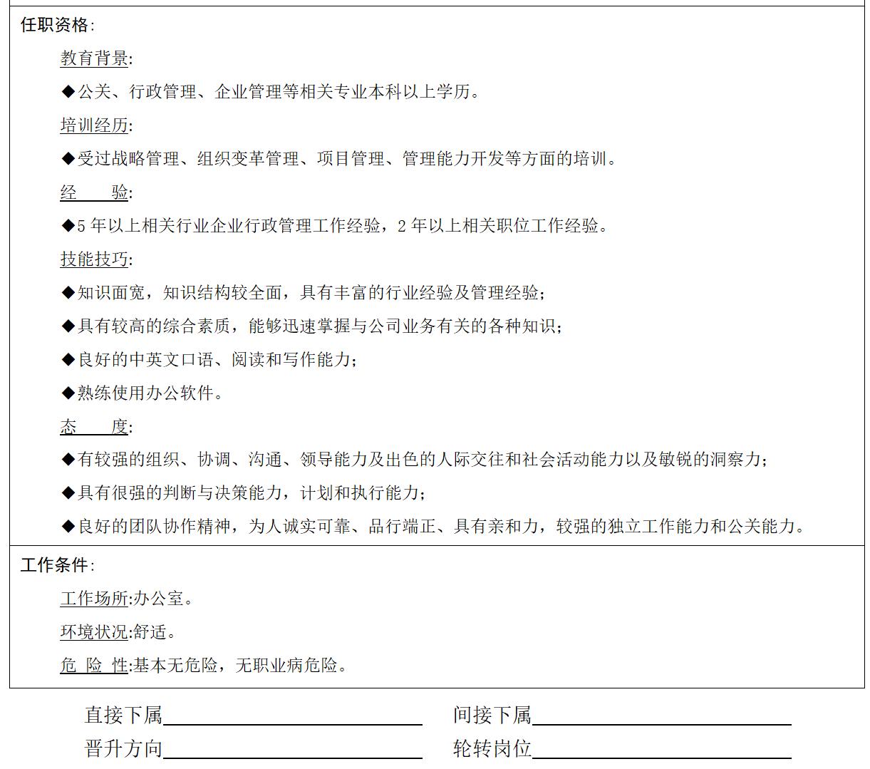 核心岗位职责说明书,工作岗位及岗位职责大全