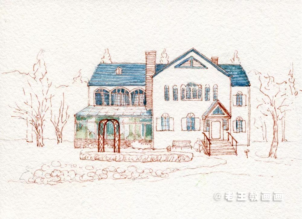 油画棒风景画简单初学者小清新,procreate小清新风景画