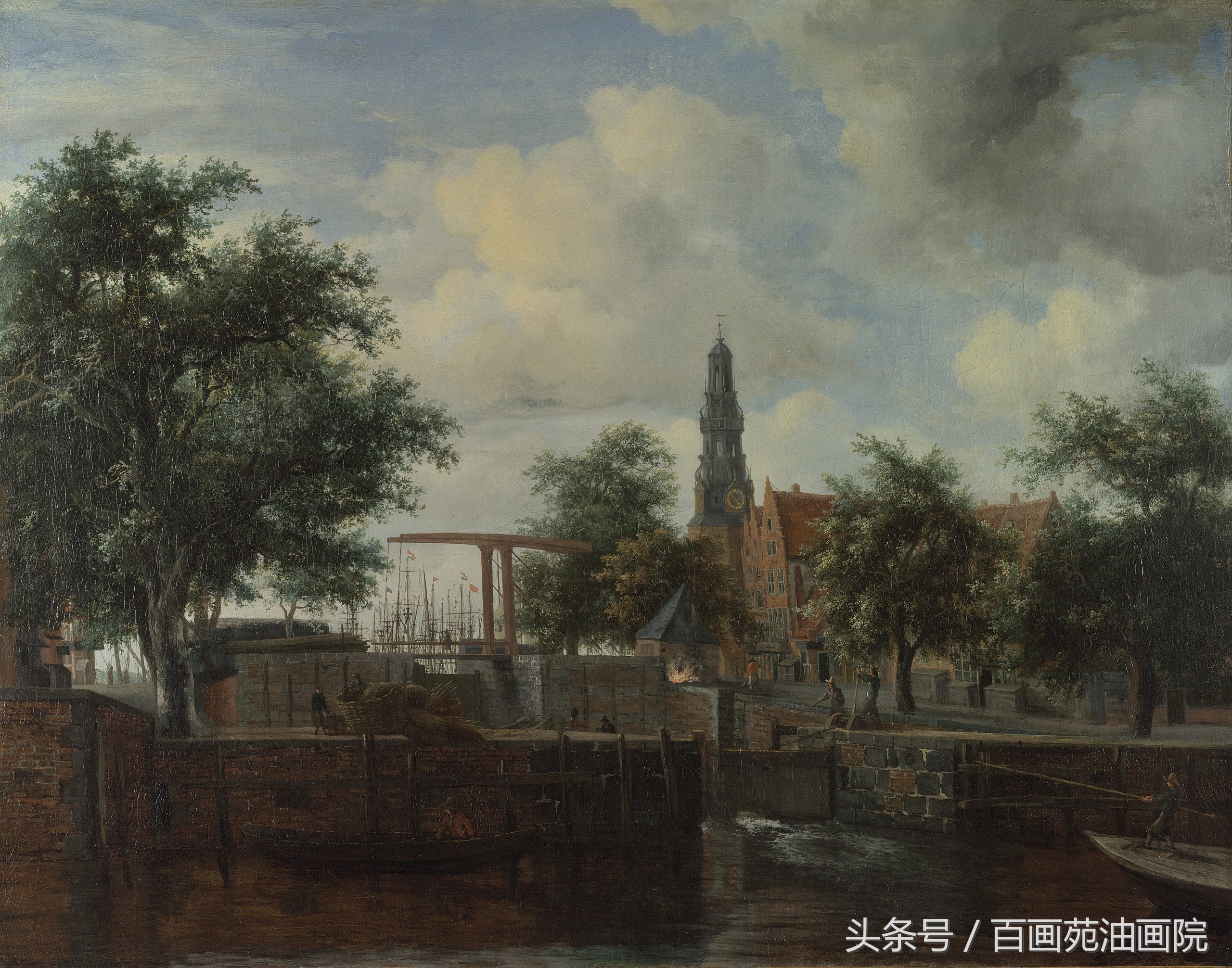 播放油画风景色彩写生示范,色彩明快的大师级风景油画