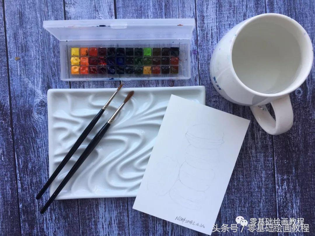 蓝色妖姬丙烯水彩画教程,萌新可以画的水彩教程