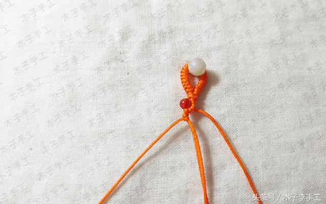 波浪斜卷结手链编法图解,波浪手链串珠教程