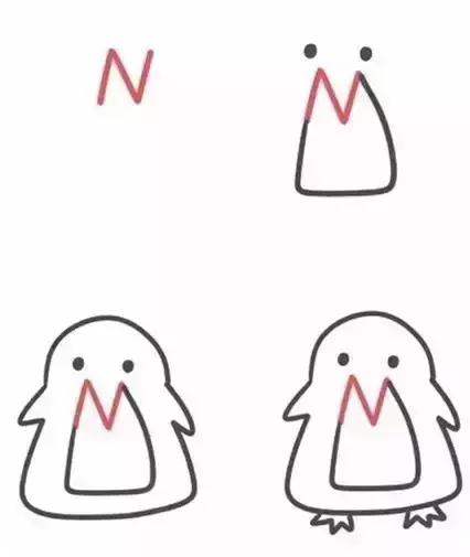 用字母画孩子的简笔画,如何用简笔画数字宝宝