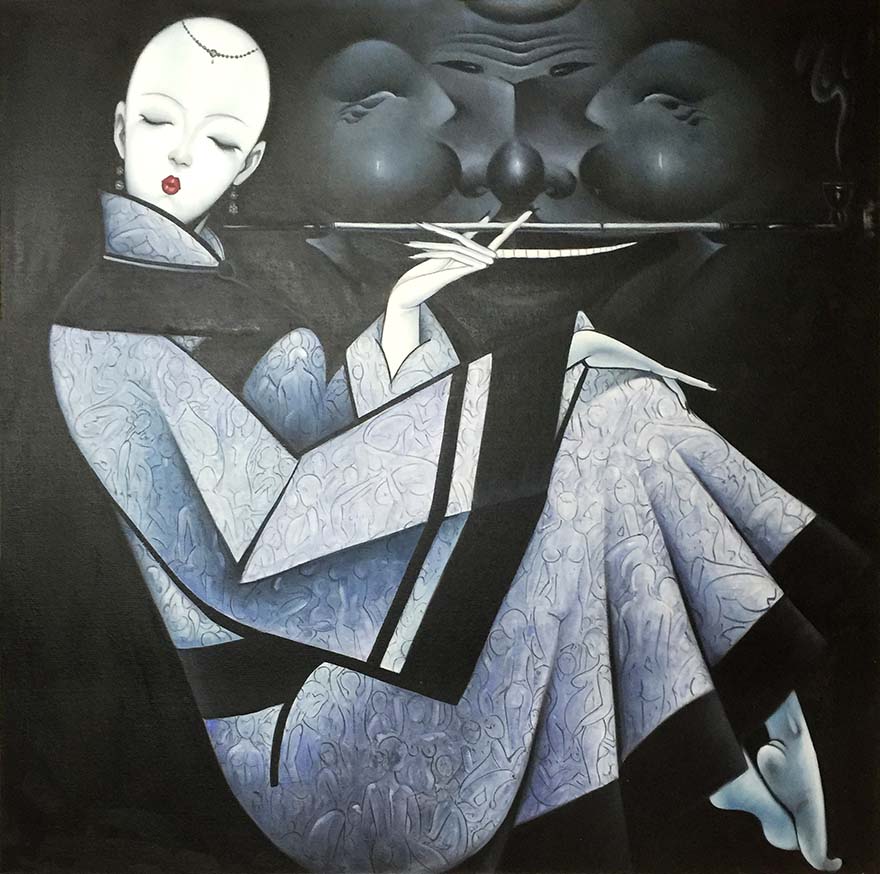 油画大师笔下100位优雅女性,光头系列油画