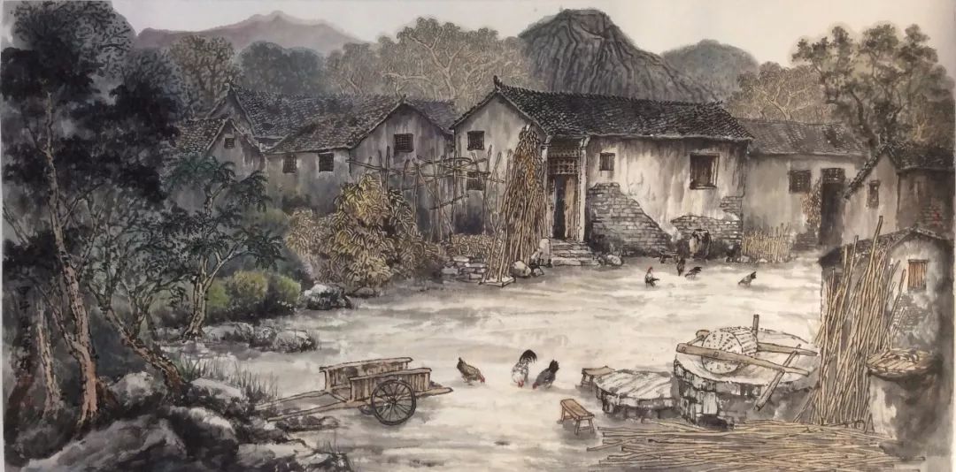 「诗词原创」罗武第｜村趣—乐隐柴门云涧度草鸡卧暖饮霞阳