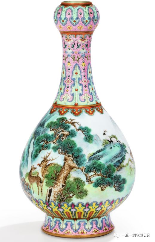 为什么估价这么高?宫粉地洋彩鹤鹿同春如意瓶6月12日巴黎苏富比