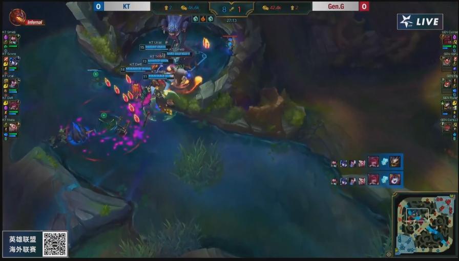 lck英雄联盟比赛视频2019,英雄联盟lck直播间kt对hle