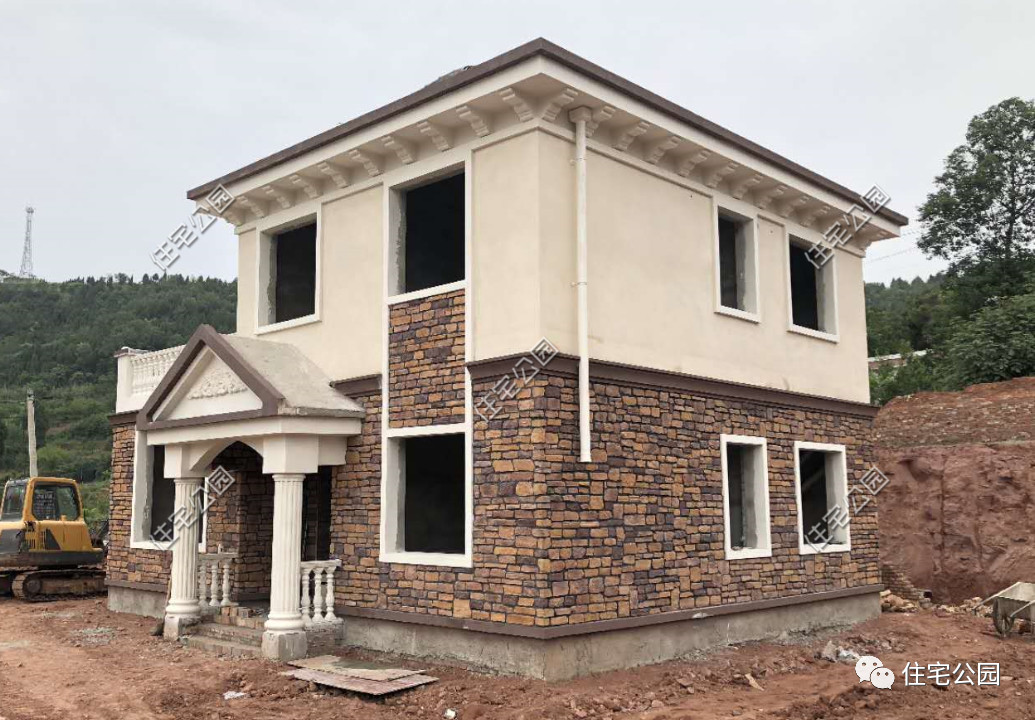 二十万建两层别墅施工,农村现代风二层小别墅施工队承包