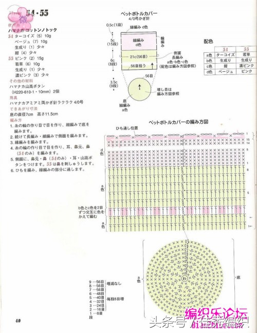 钩针钩织水杯套的教程图解,杯套钩针编织教程
