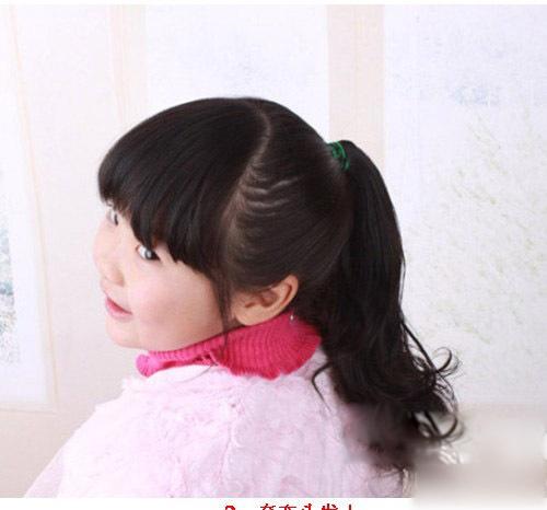 儿童盘发公主戴皇冠,7-12岁儿童简单盘发