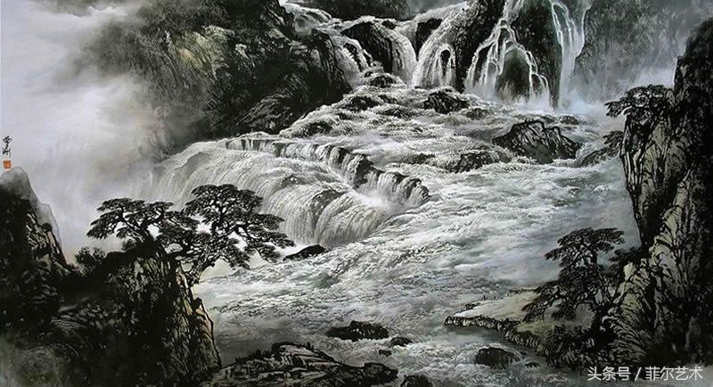 曾刚彩墨山水画着色技法完整版,曾刚彩墨山水画房子的画法视频