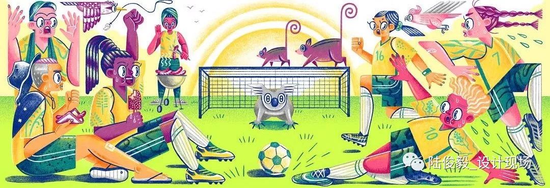 世界杯足球插画海报高清,世界杯主题手写画