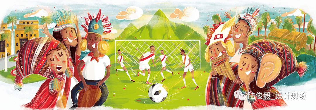 世界杯足球插画海报高清,世界杯主题手写画