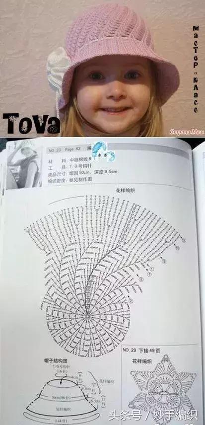 空心线钩太阳帽教程视频,空顶遮阳帽的钩法