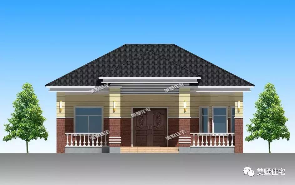 乡村别墅庭院一层带车库,乡村别墅带庭院花园