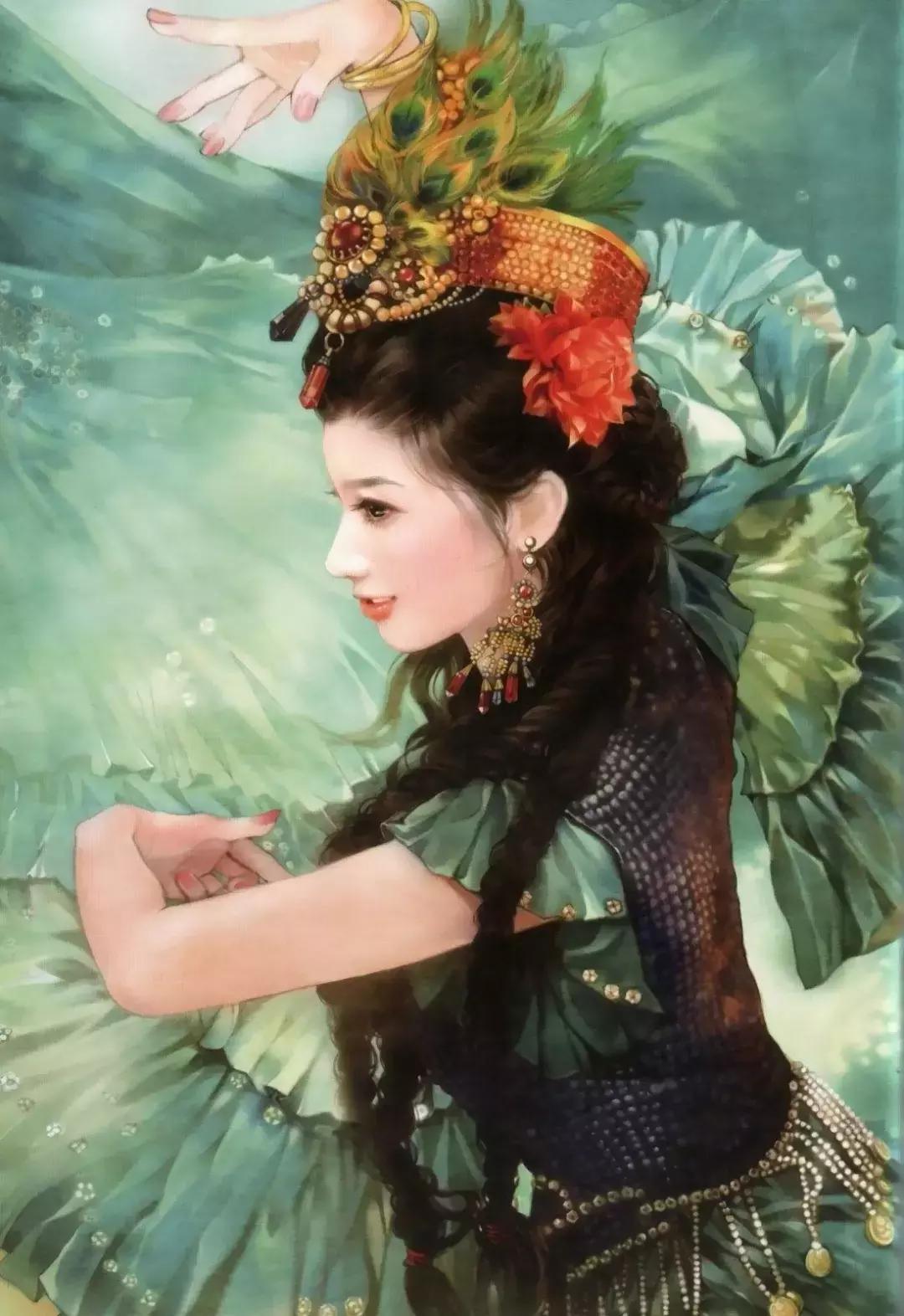 插画美女唯美简约,台湾当代著名的插画家