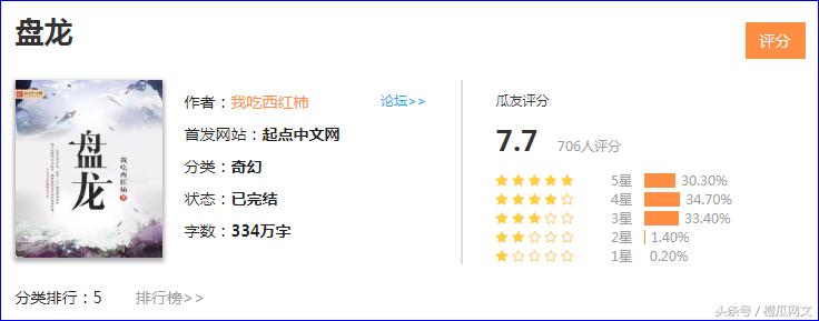 十大奇幻修仙小说,橙瓜评分前十玄幻小说