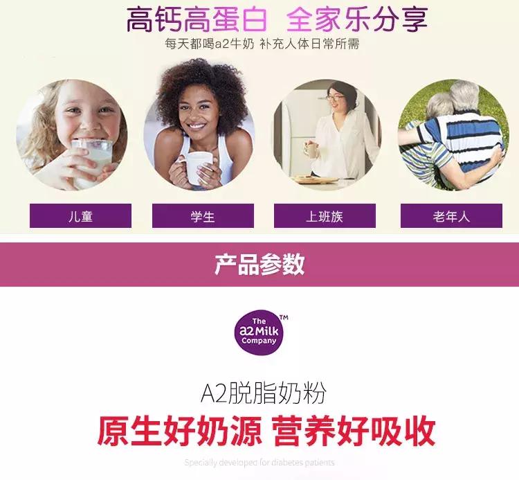 澳大利亚a2成人脱脂奶粉,新西兰a2成人全脂奶粉