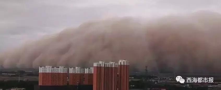 沙尘暴袭击格尔木,漫天黄沙沙尘暴来袭