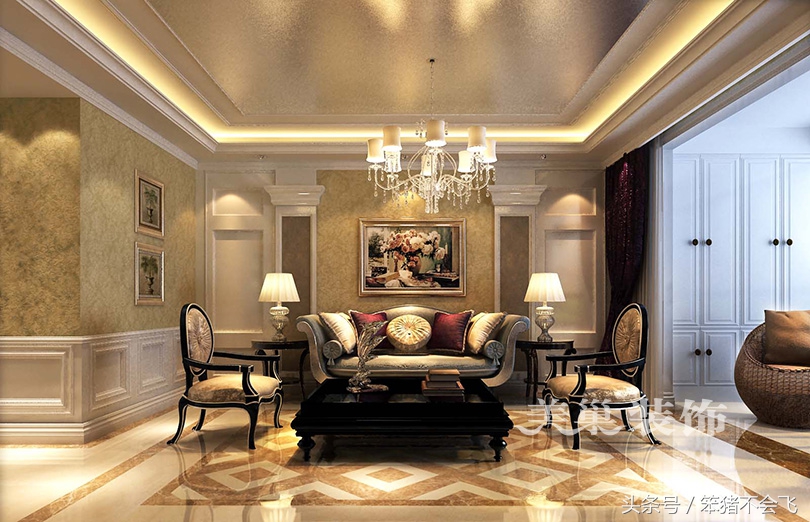 郑州蓝堡湾125平方装修效果图,蓝堡湾简欧风格