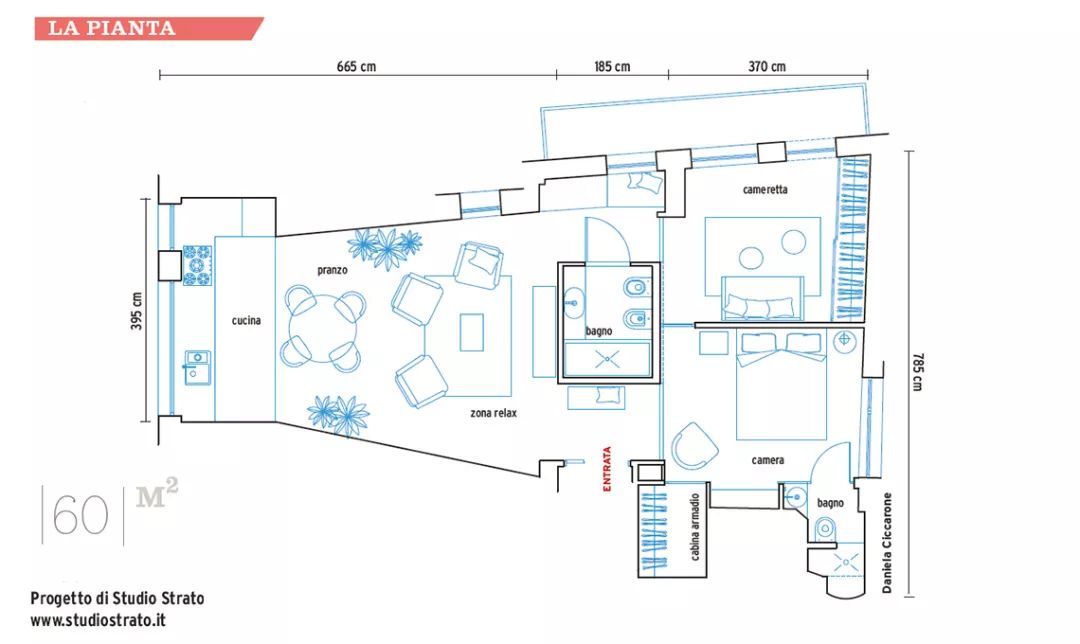 意大利2室公寓，多彩的同时，还有点复古的讲究