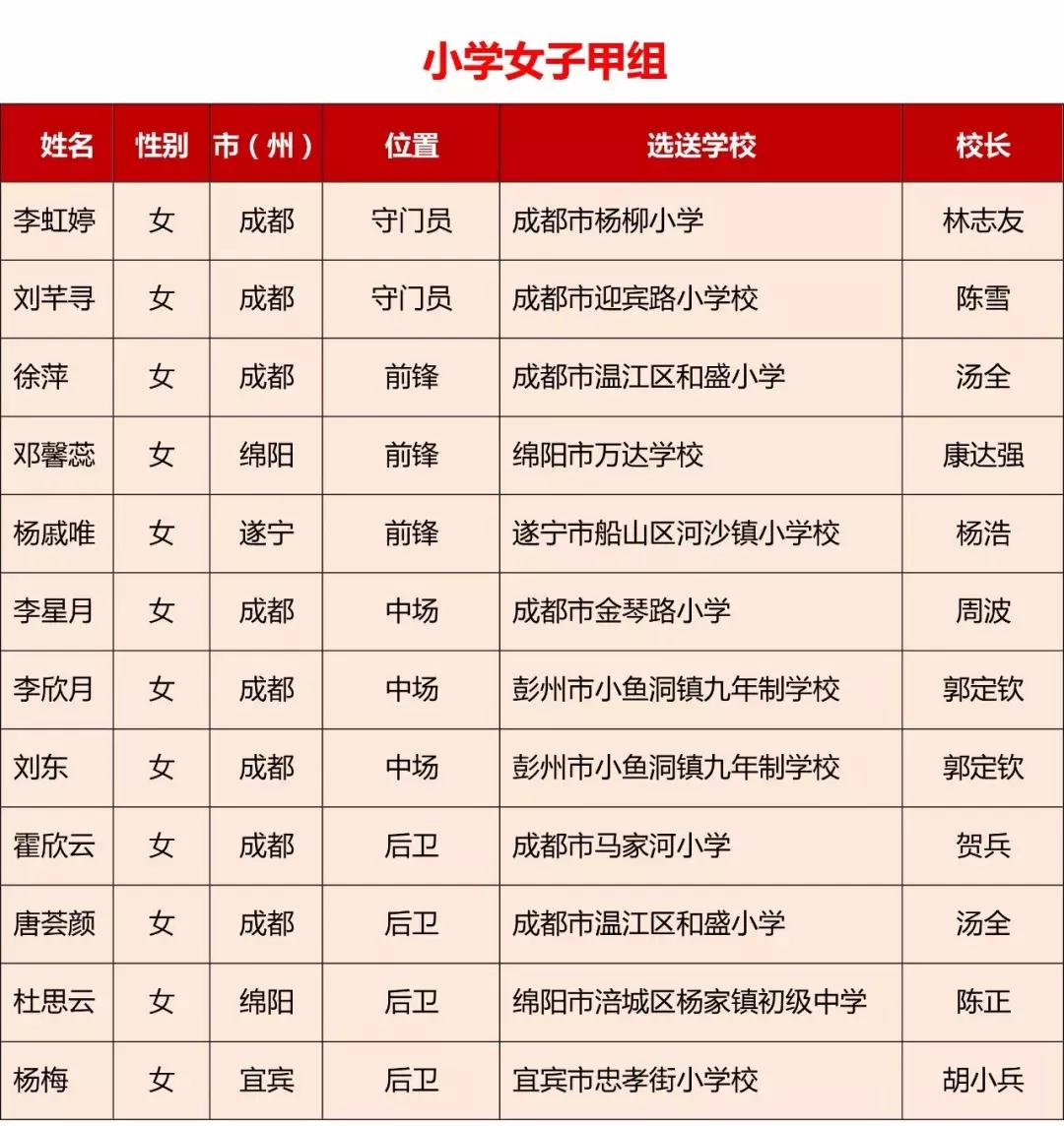 四川省青少年校园足球,四川足球省队青少年名单