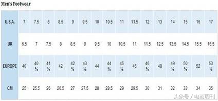 美国海淘鞋子网站推荐,usa鞋子尺码表