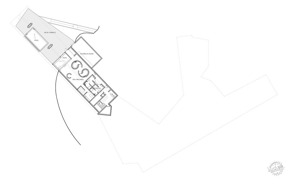 悬挑在山坡之上的海边酒店