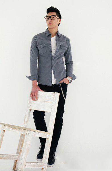 男士休闲衬衫长袖新款纯棉,今年新款70岁男士休闲衬衫