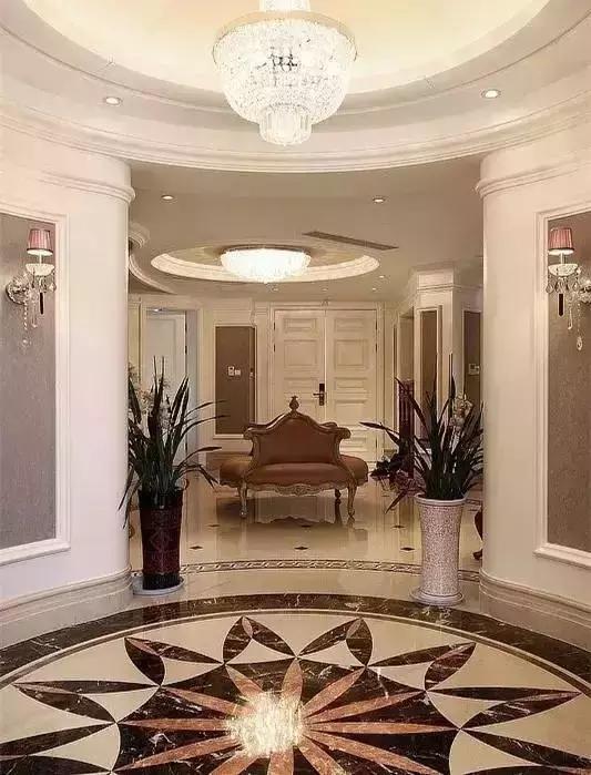 大理石水刀拼花客厅效果图,让人惊艳的水刀拼花图集