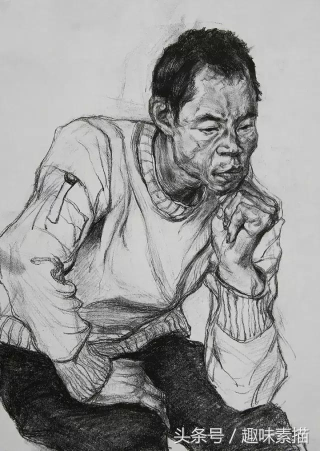 央美素描高分作品,央美高分卷素描半身像