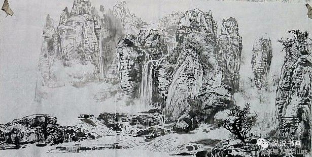 一整幅山水画画法教学a4纸,泼墨山水画技法竖幅