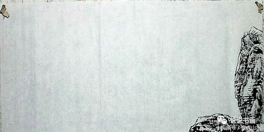 一整幅山水画画法教学a4纸,泼墨山水画技法竖幅