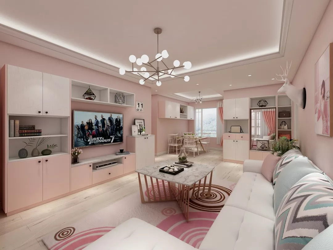 暖色系新中式轻奢混搭设计,中西混搭风格的设计