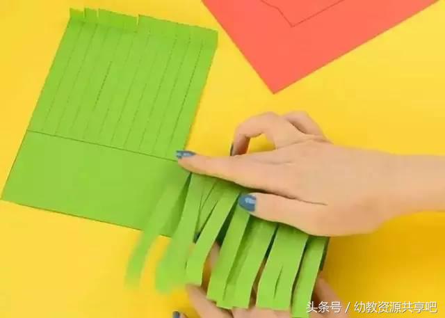 用彩色纸条制作手工卡纸,超简单卡纸手工特别好看