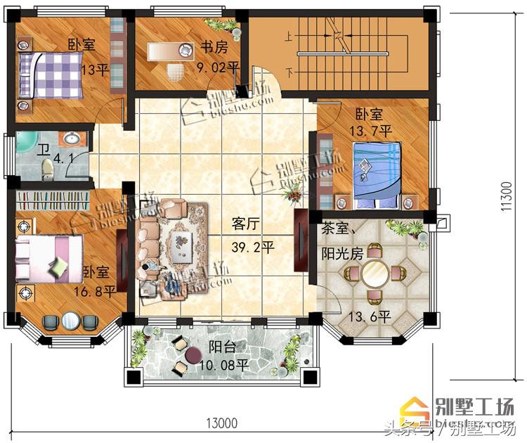 四层带独立楼梯别墅设计图,四层100平米别墅设计效果