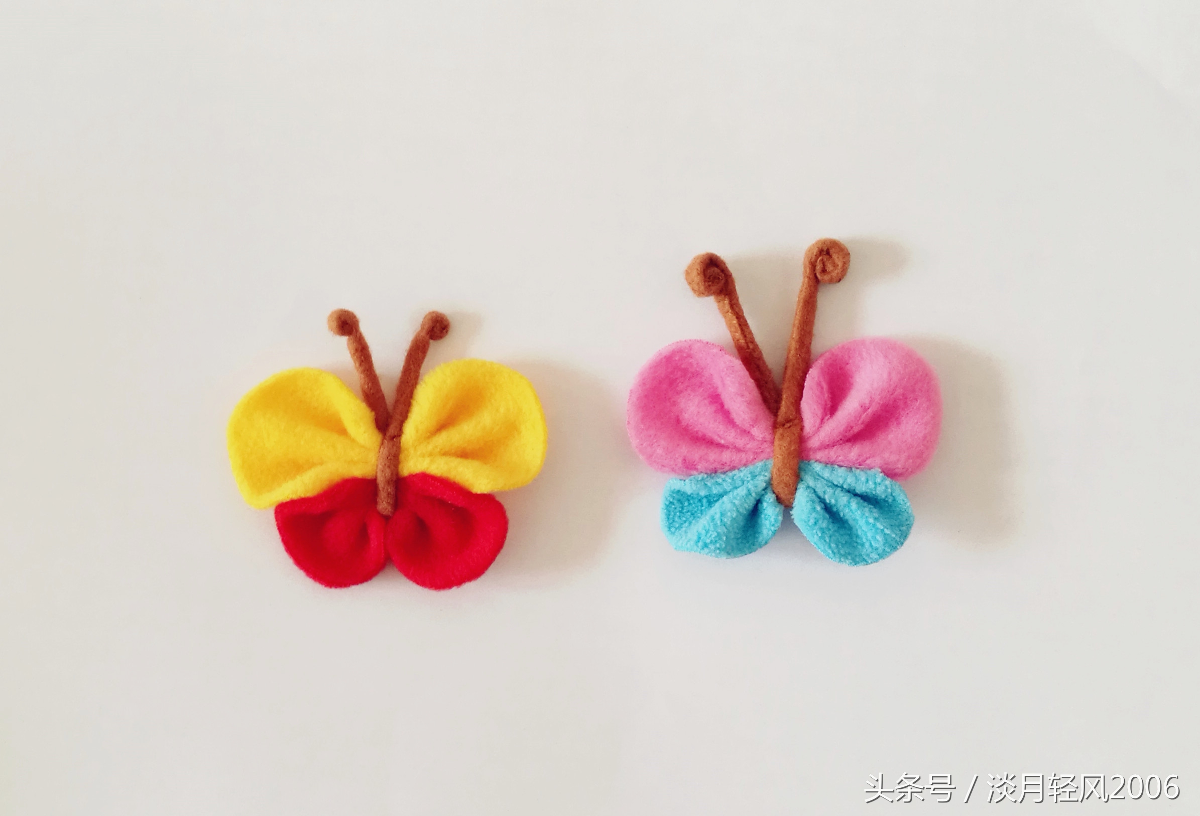 不织布做蝴蝶和甲壳虫,不织布蝴蝶简单手工图片