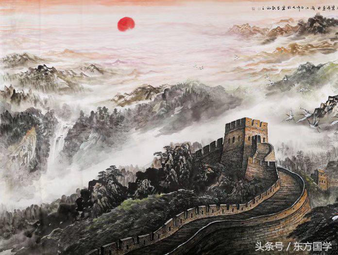 金色长城风水画朝向,长城的风水画的寓意和象征