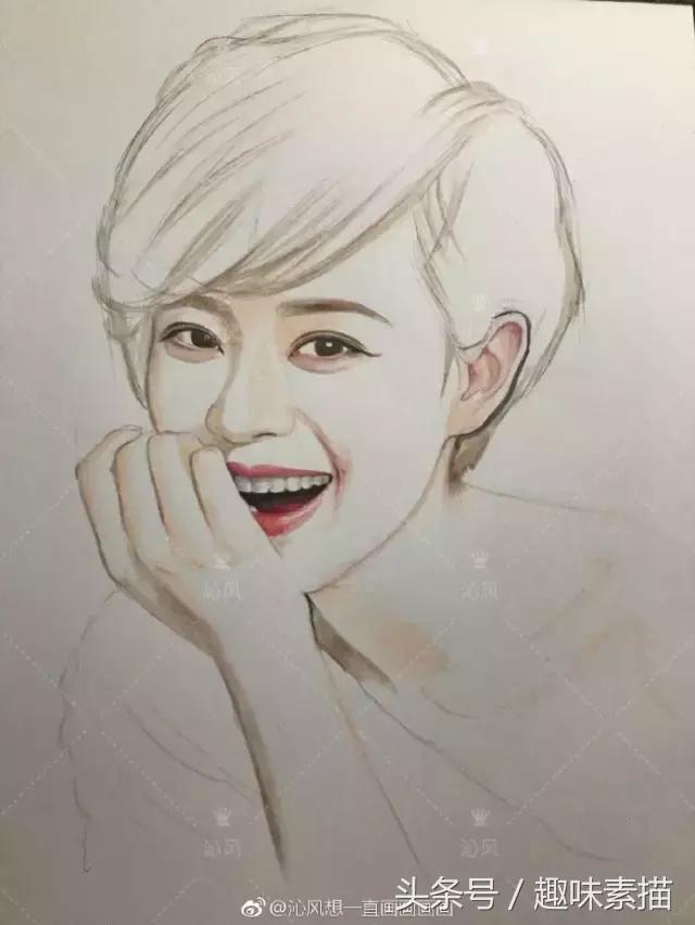 赵丽颖彩铅手绘清晰,赵丽颖彩铅画教程简单