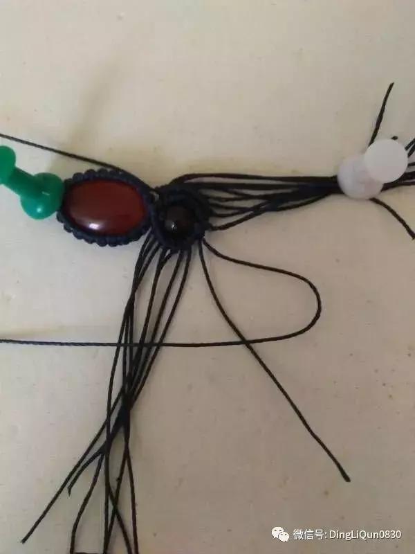 绳编宝石吊坠教程,石头吊坠穿珠子编绳教程