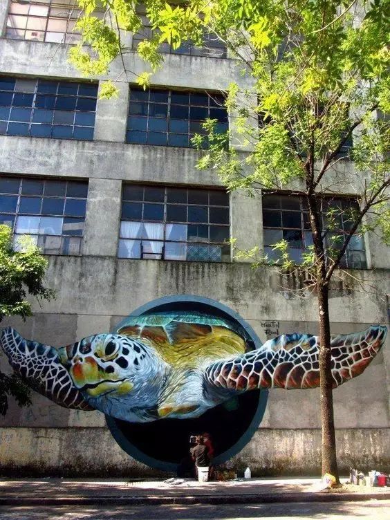 唯美3d画墙绘,破墙而出3d墙绘作品