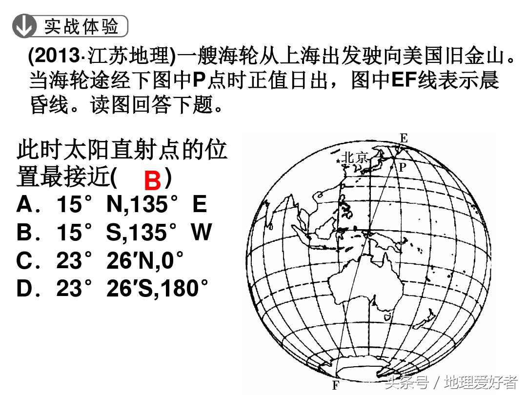 高考地理总复习——必修一第一章第三节地球的自转及其意义