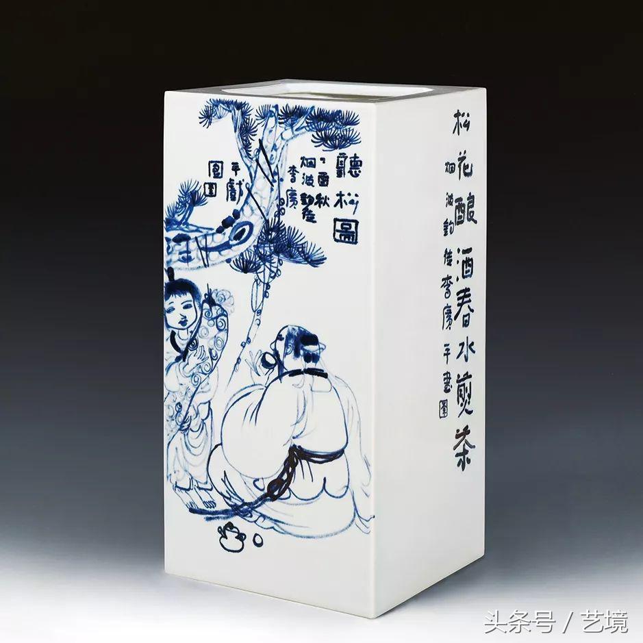 古涧一枝梅原文,梅兰竹菊手绘釉上彩瓷板画