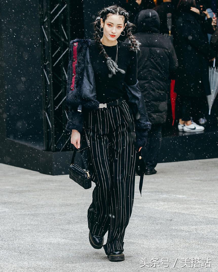 韩国街拍穿搭走秀 (2019首尔时装周街拍模特)