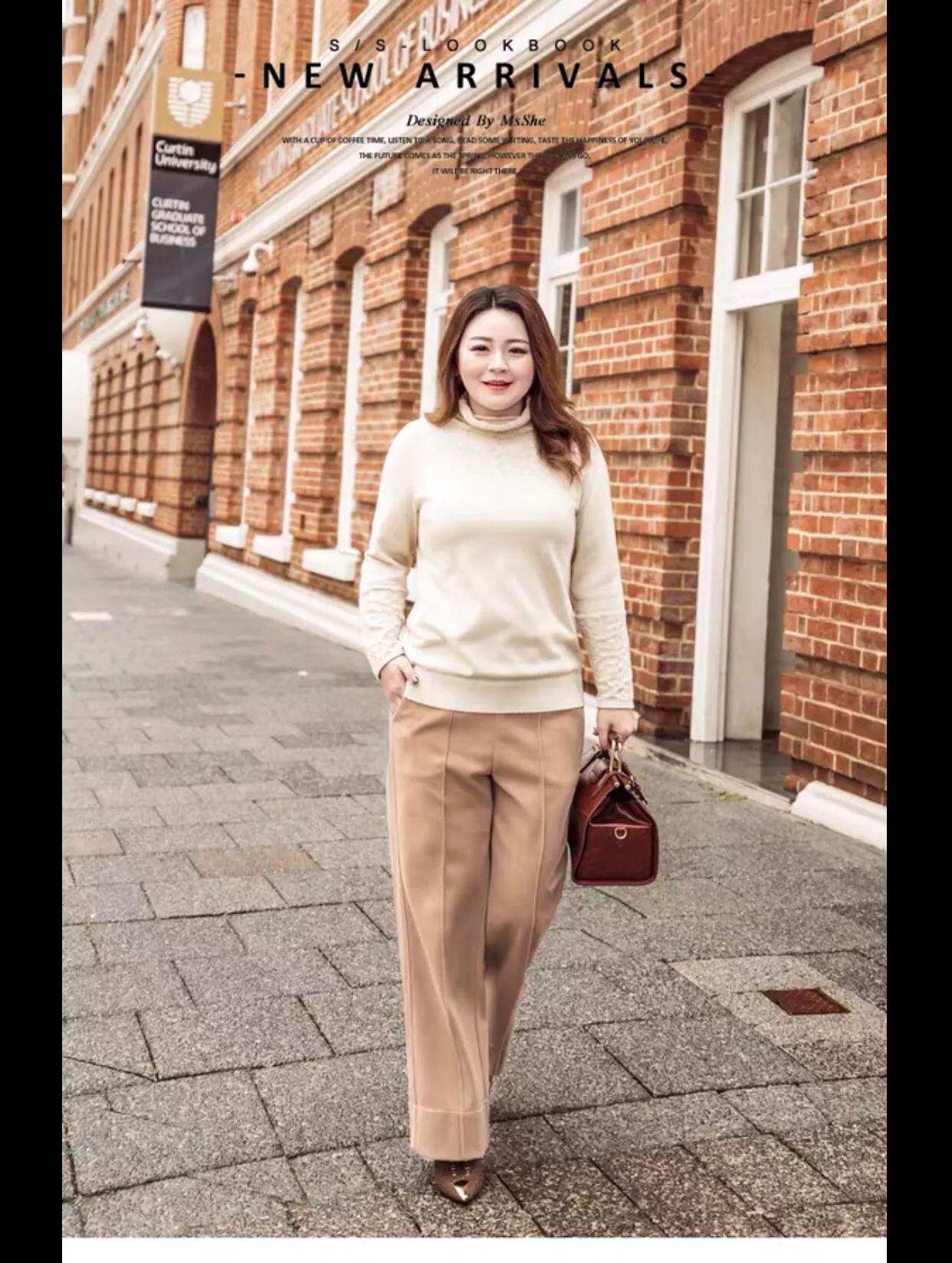 大码打底衫胖mm冬加绒毛衣,秋冬胖mm宽松显瘦内搭毛衣打底衫