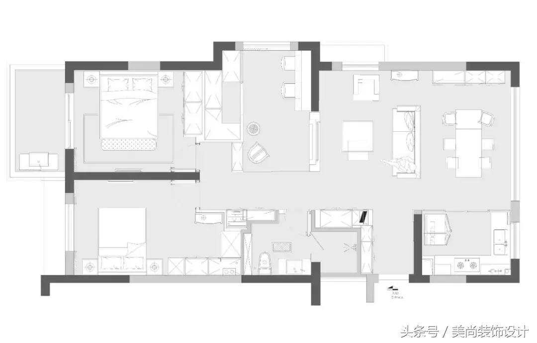 115平生活气息装修,115平三居室装修轻奢极简