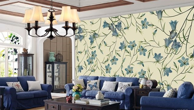 客厅壁纸装修效果图,咖色壁纸客厅装修图