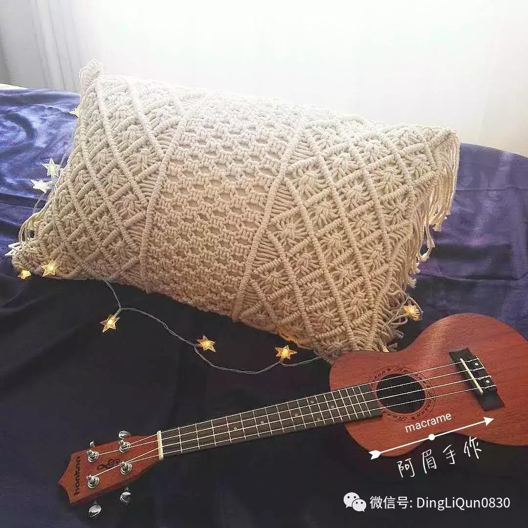 棉线手编吊灯罩教程,绳编灯罩教程