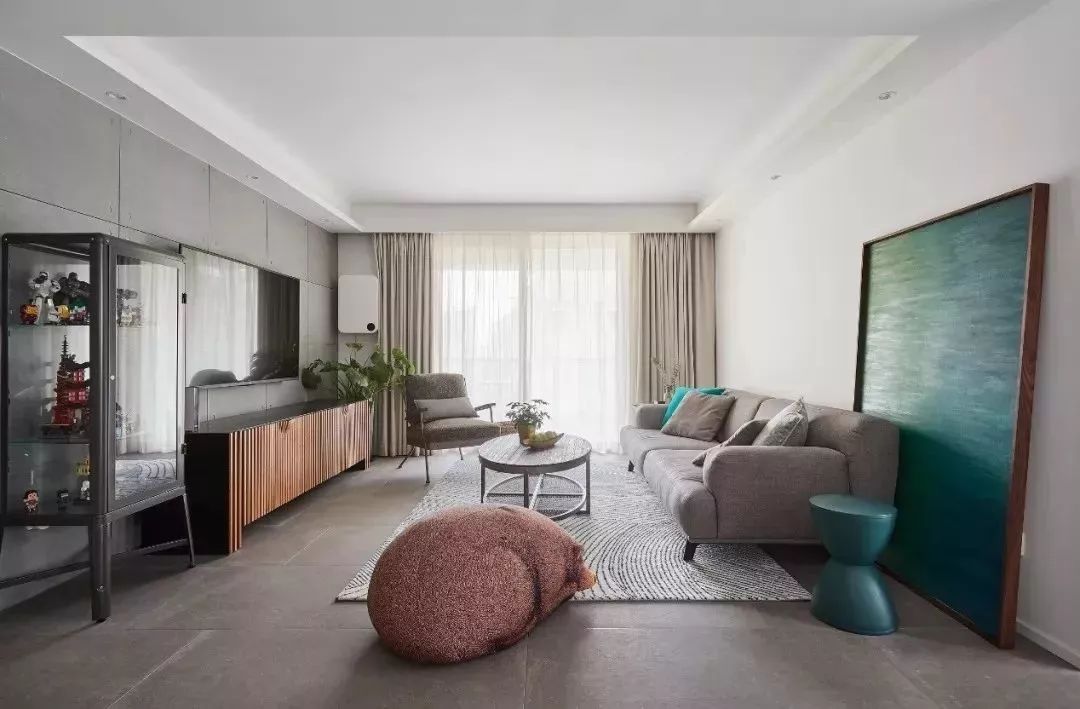 灰色哑光地砖800*800铺贴效果,暖灰色地砖装修效果图现代简约